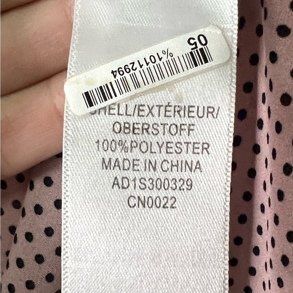 Adrianna Papell Pink Polka Dot V-neck Blouse - Picture 9 of 10